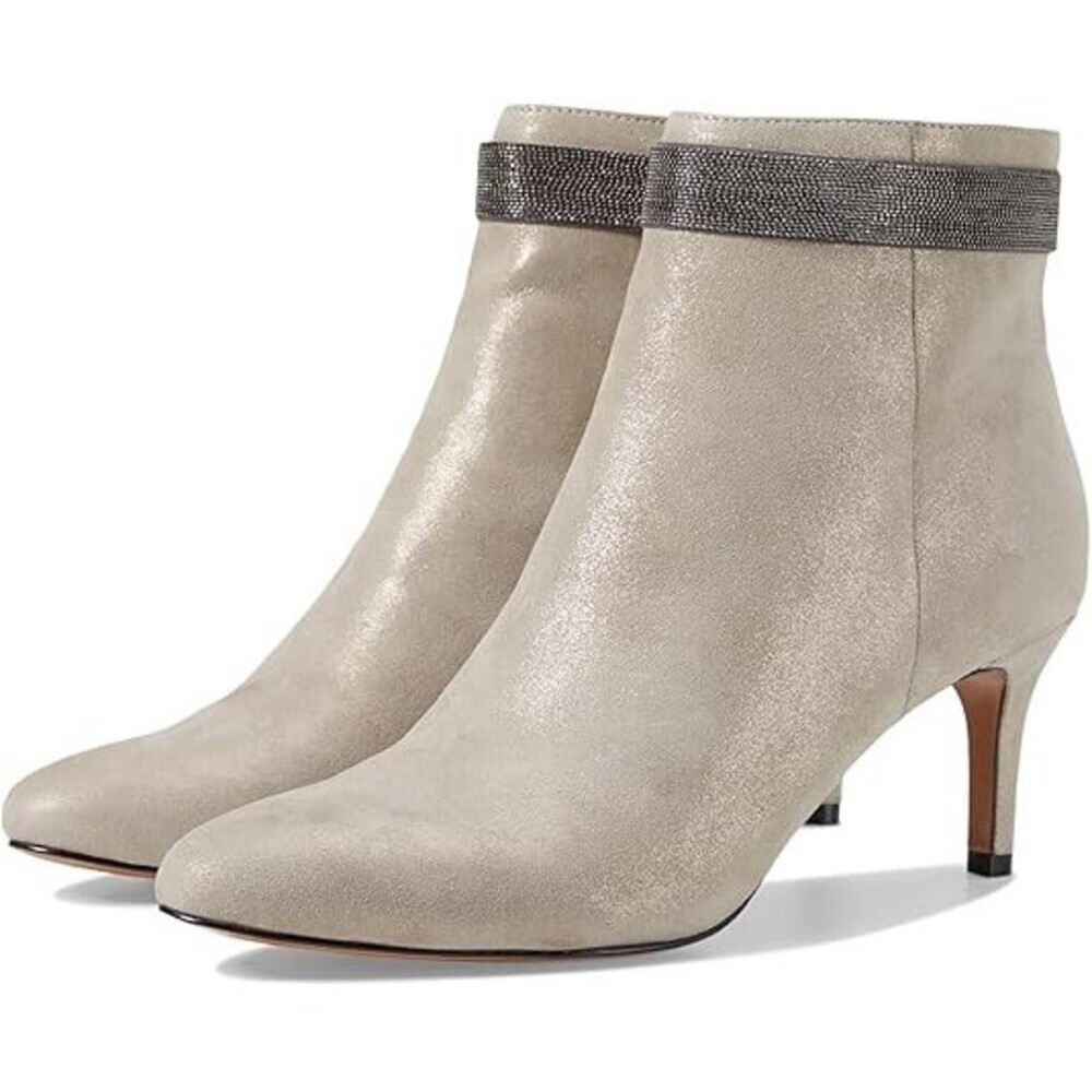 Pelle Moda Yori Boots Womens 7.5 Dark Taupe Leather Stiletto Heel Bootie JOBB189